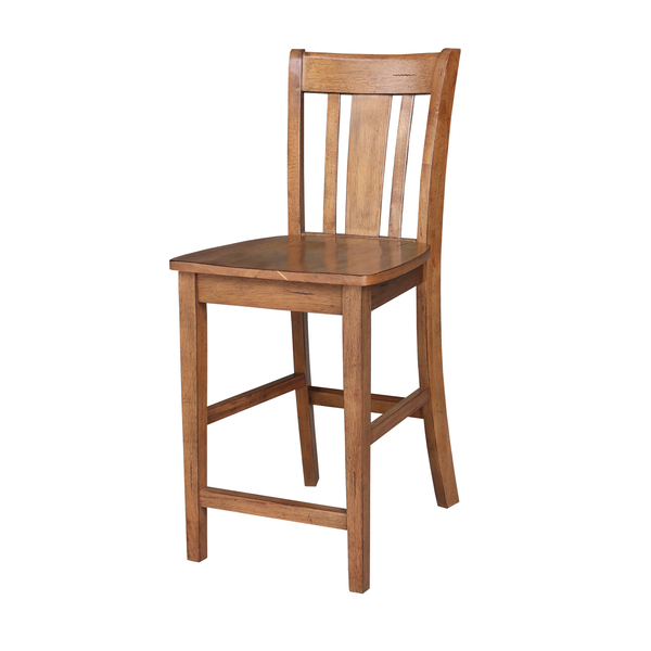 International Concepts San Remo Counter Height Stool, 24" H, Distressed Oak S42-102
